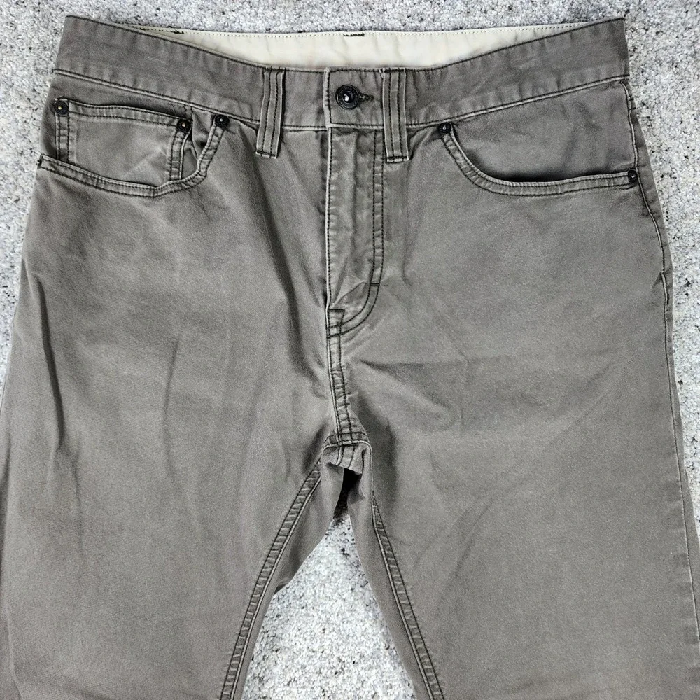 Prana Slim Fit Pants Mens 32 Brown Stretch Organic Cotton Blend Excellent